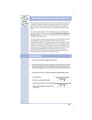 2008 Healthy Youth Survey Form B