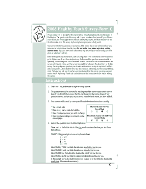 2008 Healthy Youth Survey Form C