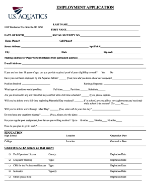 Employment Application Form