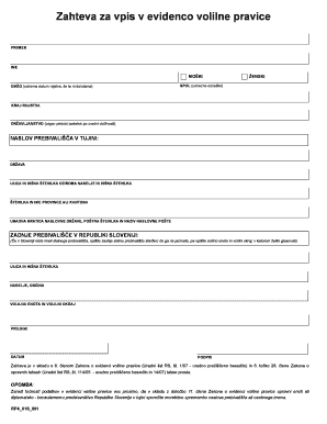 Slovenia Voter Registration Form
