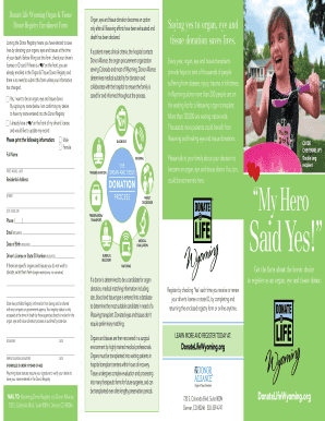 Wyoming Organ & Tissue Donor Registry Enrollment Form