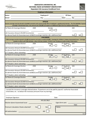 Dependent Life Insurance Enrollment Form