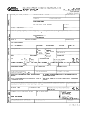 Missouri Workplace Injury Report Form