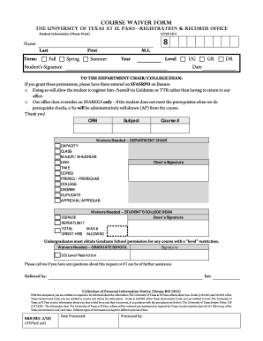 Course Waiver Form