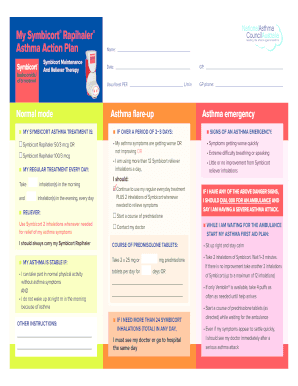 Asthma Action Plan for Symbicort Rapihaler