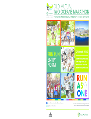 Two Oceans Marathon Fun Run Entry Form