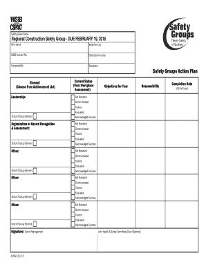 Safety Group Action Plan Form