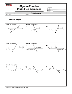 Algebra Practice Worksheet