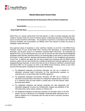 Plan Sponsor Authorization for Disclosure of Protected Health Information