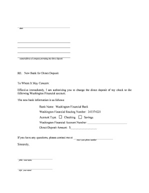 Direct Deposit Authorization Form