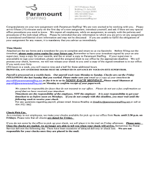 Paramount Staffing Employee Timesheet