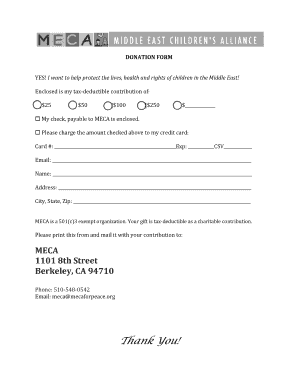 Donation Form for MECA