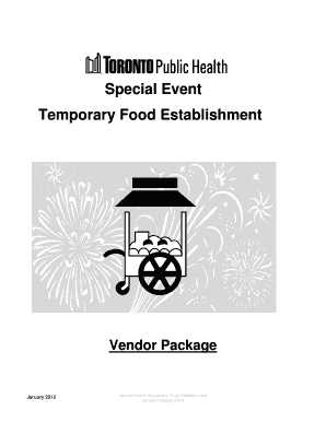 Special Event Temporary Food Establishment Application