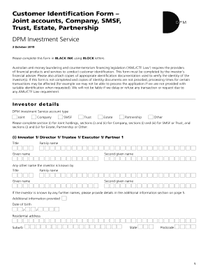 Customer Identification Form