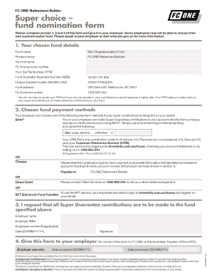 Superannuation Fund Nomination Form