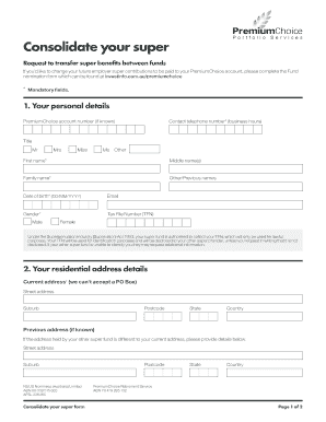 Superannuation Transfer Request Form