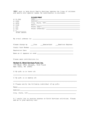 Birch Family Services Donation Form