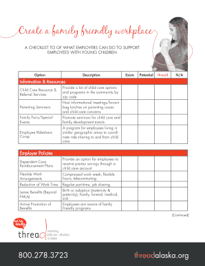Family Friendly Workplace Checklist