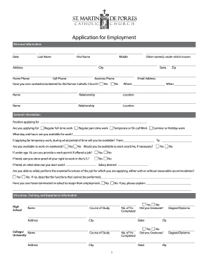 Application for Employment