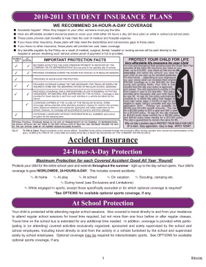 2010-2011 Student Insurance Plans