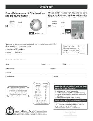 Order Form for Educational Materials