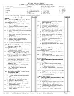 Annual Goals and Instructional Objectives Guide