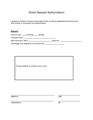 Direct Deposit Authorization Form