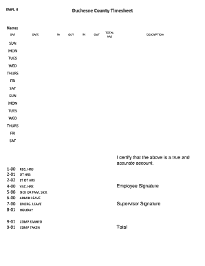 Duchesne County Timesheet