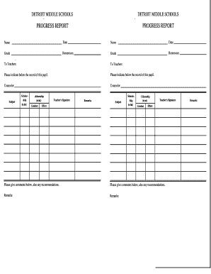 Detroit Middle Schools Progress Report