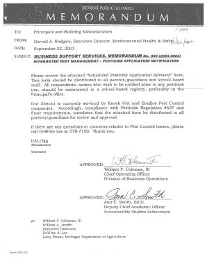 Pesticide Application Notification Form