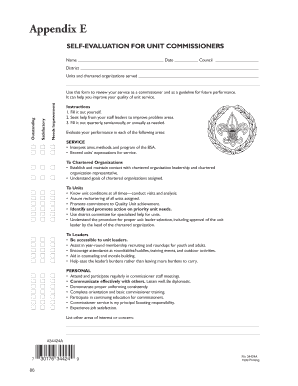 Commissioner Self-Evaluation Form