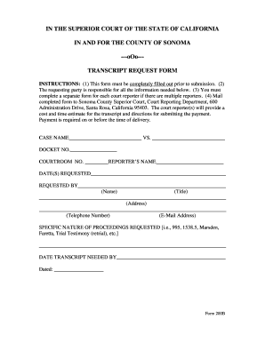 California Transcript Request Form