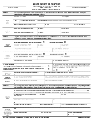 Court Report of Adoption