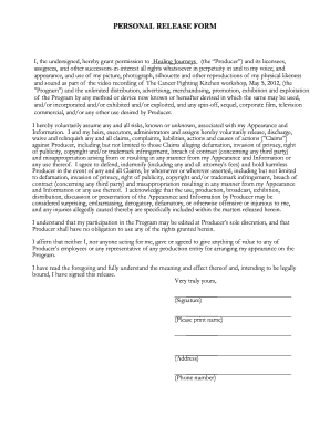 Personal Release Form