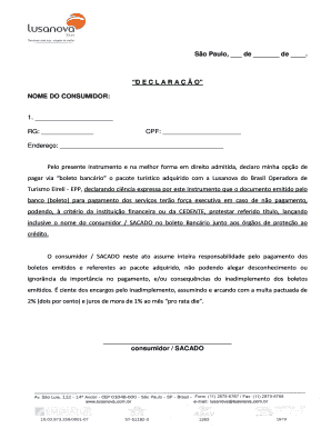 Declaração de Pagamento de Pacote Turístico