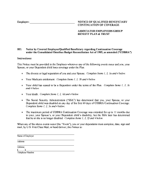 COBRA Qualified Beneficiary Notice