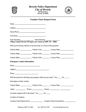 Vacation Check Request Form