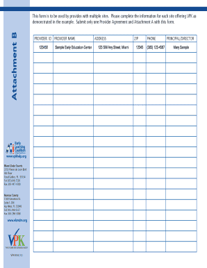 Florida VPK Provider Agreement Form