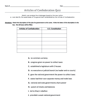 Articles of Confederation Quiz