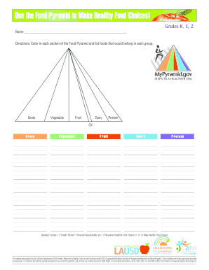 Healthy Food Choices Worksheet