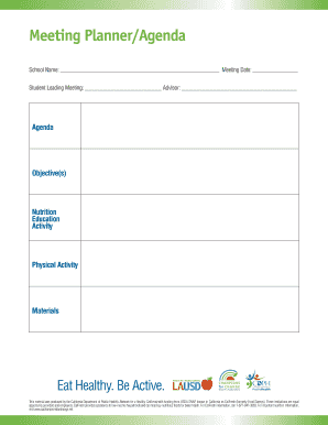 School Meeting Planner/Agenda