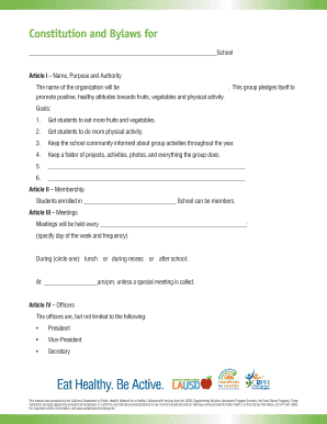 School Constitution and Bylaws