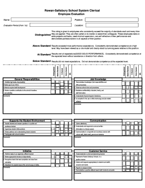 Rowan-Salisbury School System Clerical Employee Evaluation