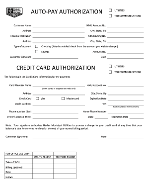 Auto-Pay Authorization Form