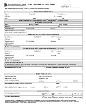 Wire Transfer Request Form