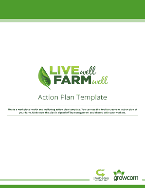Workplace Health and Wellbeing Action Plan Template