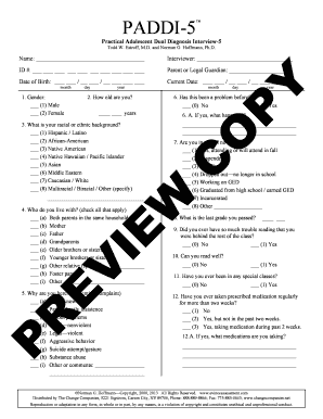 Practical Adolescent Dual Diagnosis Interview-5