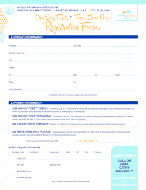 Rent statement example - One Day Ticket u Trade Show Only - wwashow