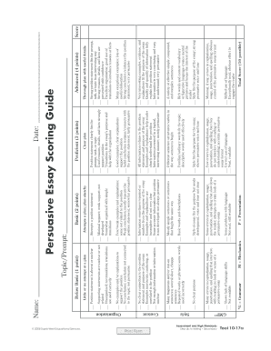 Persuasive Essay Scoring Guide