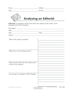 Editorial Analysis Worksheet